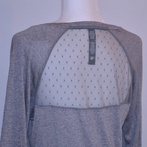 RBX Active V-Neck Long Sleeve Top with sheer back detail - Picture 7 of 11